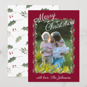 Simple Modern Family Photo jul-Helgdag Card Inbjudningar
