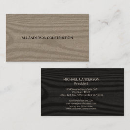 Simple Modern Faux Wood | Minimalistisk Elegant Kr Visitkort