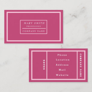 Simple Modern Fuchsia Ro Visitkort