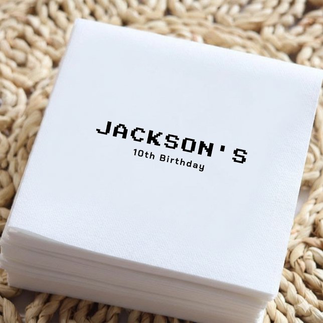 Simple Modern Gamer Boys Birthday Party Pappersservett (Skapare uppladdad)