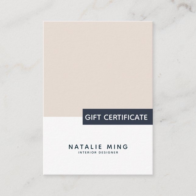 Simple Modern Geometric Gift Certificate Visitkort (Framsida)