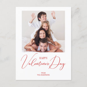 Simple Modern Glad Valentine Day Foto Postcard Helg Vykort