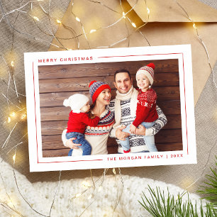 Simple Modern God jul Photo Card - Anpassningsbar Julkort