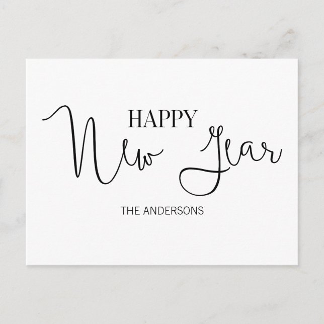 Simple Modern Gott nytt år Postcard Helg Vykort (Framsida)