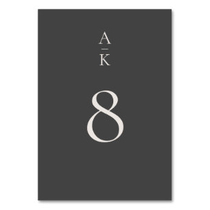 Simple Modern Grått Monogram Mix Match Bröllop Bordsnummer