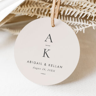 Simple Modern Grått Monogram Mix Match Bröllop Gåvor Etiketter