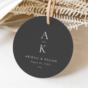 Simple Modern Grått Monogram Mix Match Bröllop Gåvor Etiketter