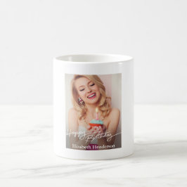 Simple Modern Grattis på födelsedagen Photo Kaffemugg