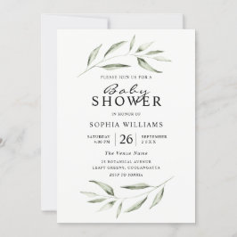 Simple Modern Grey Löv Baby Shower Inbjudningar