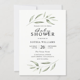 Simple Modern Grey Löv Baby Shower Inbjudningar
