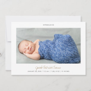 Simple Modern Guld Script Photo Boy eller Girl Bir Meddelande