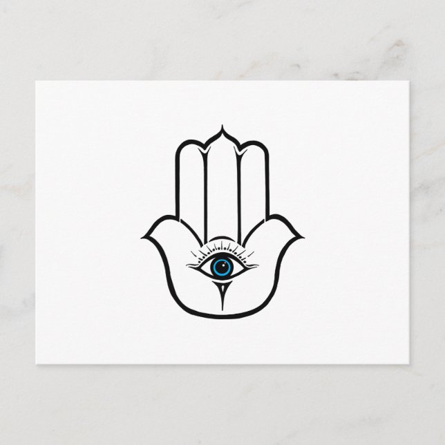 Simple Modern Hamsa Hand of Fatima Vykort (Framsida)