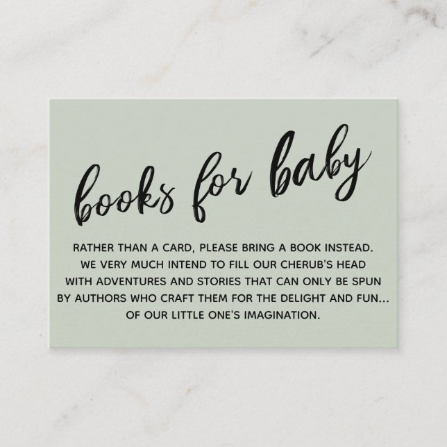 Simple Modern Handwrite Bok Request Sage Tilläggskort (Framsida)