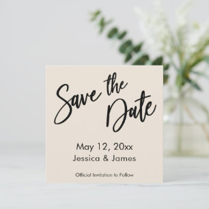 Simple Modern Handwrite Typography Cream Spara Datumet