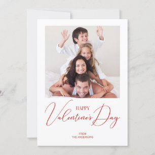 Simple Modern Happy Valentine Day Photo Card Julkort
