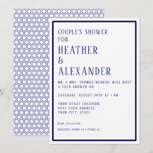 Simple Modern Hexagon Geometric Par Shower Inbjudningar