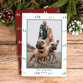 Simple Modern Julgran Glad helg Photo Julkort