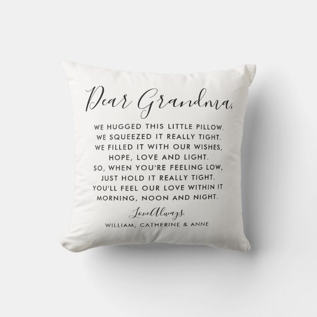 Simple Modern Kära Grandma Message Mors dag Kudde (Framsida)