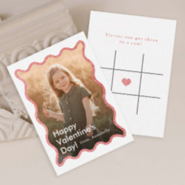 Simple Modern Kids Photo Classroom Valentine's Anteckningskort