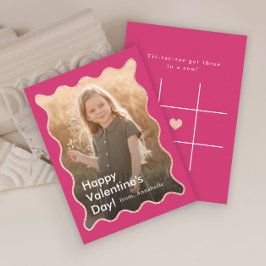 Simple Modern Kids Photo Classroom Valentines Anteckningskort