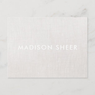 Simple Modern Light Beige Linen, Professionell Vykort