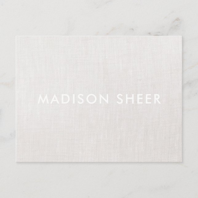 Simple Modern Light Beige Linen, Professionell Vykort (Framsida)
