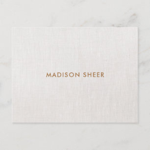 Simple Modern Light Beige Linen, Professionell Vykort