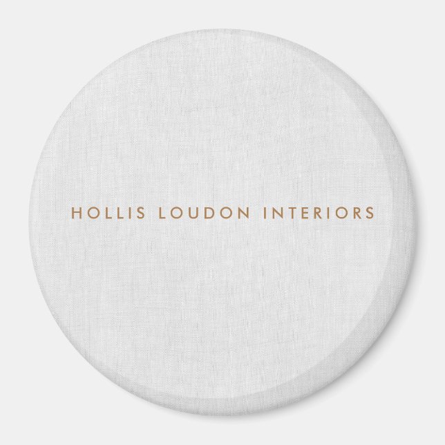Simple Modern Light Grått Linen "look" Magnet (Framsidan)