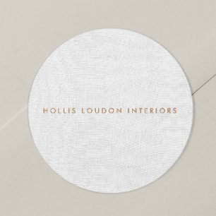 Simple Modern Light Grått Linen "look" Runt Klistermärke