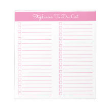 Simple Modern Ljus rosa Checklist med två kolumner