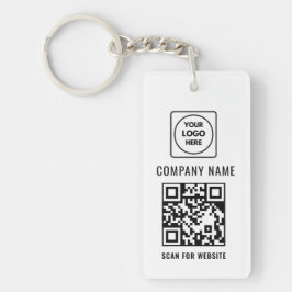 Simple Modern Logo QR Code Business Keychains Nyckelring