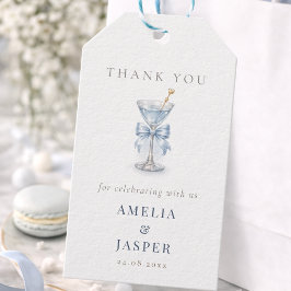 Simple Modern Martini Baby Shower Party Thank You Presentetikett
