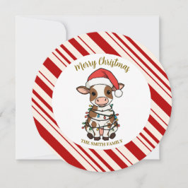 Simple modern merry christmas calf Cow OX pattern Spara Datumet