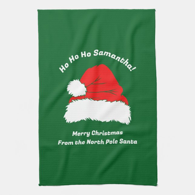 Simple Modern Merry Christmas Green Kökshandduk (Vertikal)