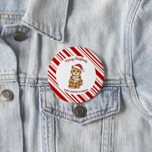 Simple modern merry christmas kitten CatMAS patter Knapp (In Situ)