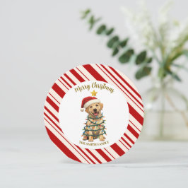 Simple modern merry christmas  Lab puppy dog patte Inbjudningar