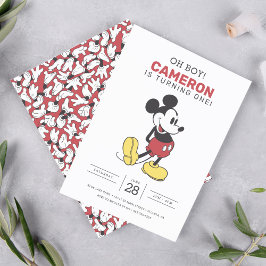 Simple Modern Mickey Mouse Birthday-inbjudan Inbjudningar