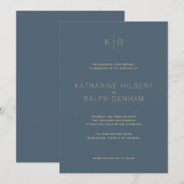 Simple Modern Midnight Blue Bröllopsinbjudan Inbjudningar