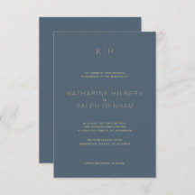 Simple Modern Midnight Blue Bröllopsinbjudan