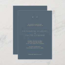 Simple Modern Midnight Blue Bröllopsinbjudan Inbjudningar