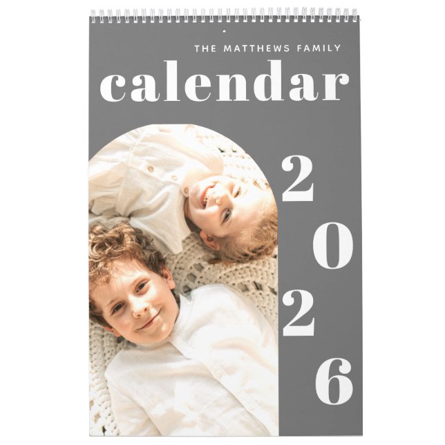 Simple Modern Minimal Anpassningsbar Photo Planner Kalender (Omslag)