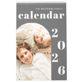 Simple Modern Minimal Anpassningsbar Photo Planner Kalender