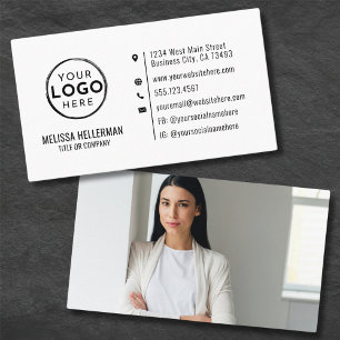 Simple Modern Minimal Professionell Photo Your Log Visitkort