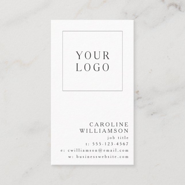Simple Modern Minimal Vertical Professional Logo Visitkort (Framsida)