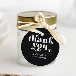 Simple Modern Minimalist Black & White Wedding  Gåvor Etiketter