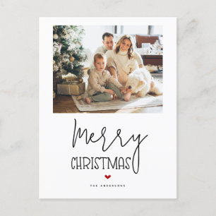 Simple Modern Minimalist God jul Photo Helg Vykort