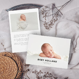Simple Modern Minimalist Photo Baby Meddelande