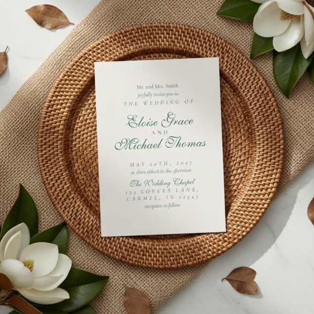 Simple Modern Minimalist Sage Green Wedding Inbjudningar (Simple Modern Minimalist Sage Green Wedding Invitation)