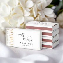 Simple Modern Minimalist Script Mr och Mrs.