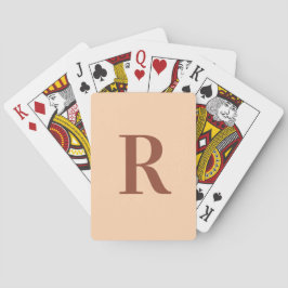 Simple Modern Monogram Beige Brown Casinokort